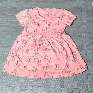 Carter's Pink dress with bunny prints 24 months